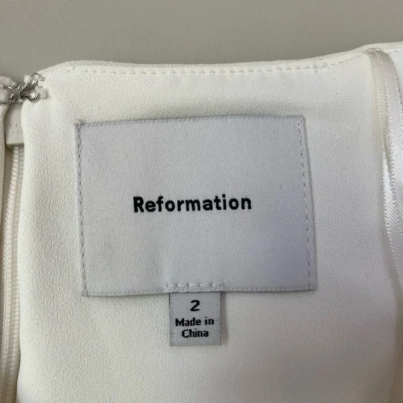 NWT Reformation Charee Dress Eggshell Ivory Off Shoulder Bridal | US 2 UK 6 - Picture 12 of 14